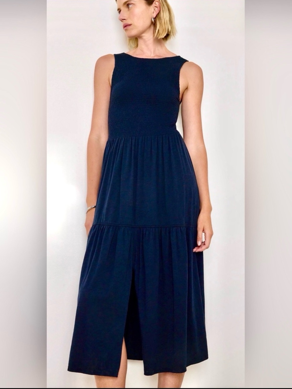 NATION LTD Dress Clementine Sleeveless Pima Cotton Midi Dress Extra Small NEW